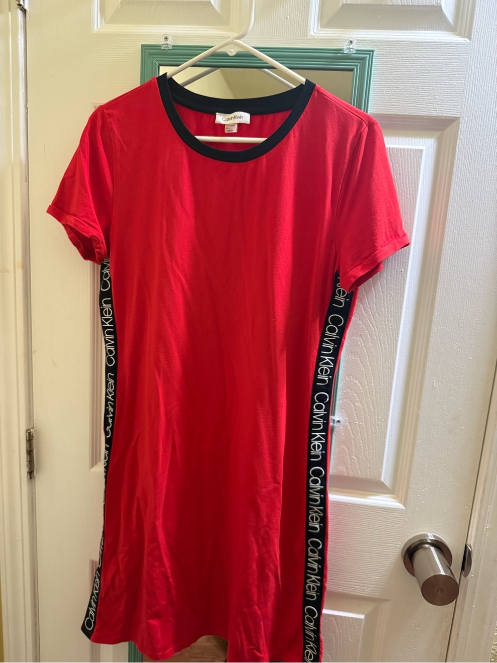 Calvin Klein Red Dress with Black Trim
